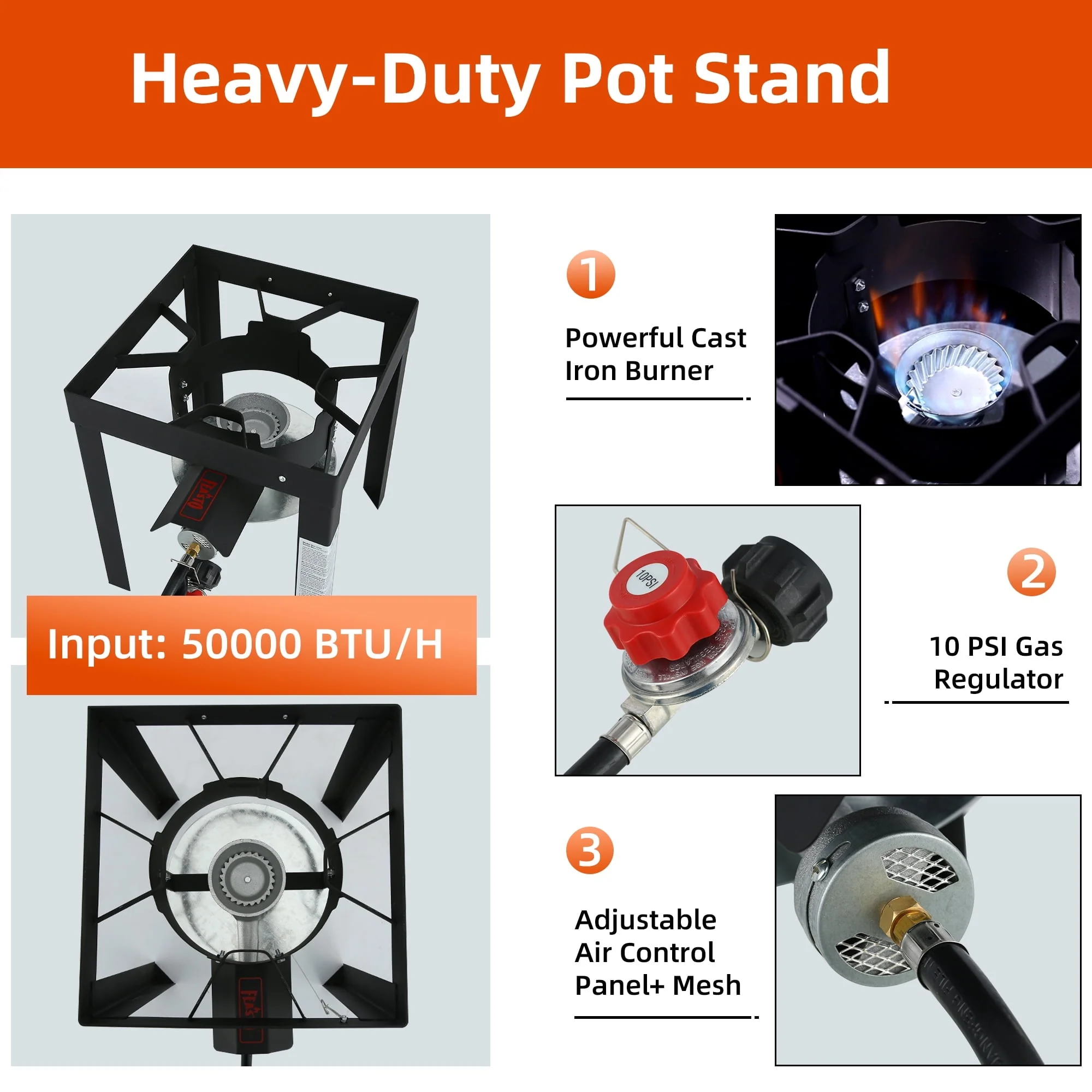 Feasto 30QT Aluminum Turkey Fryer Seafood Boiler Set Outdoor Propane Gas Cooker