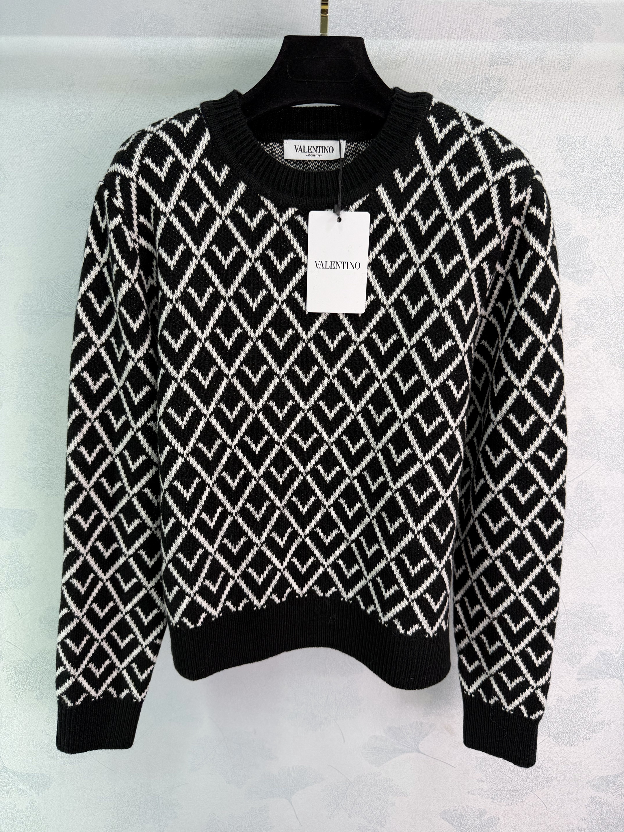 Diamond jacquard sweater