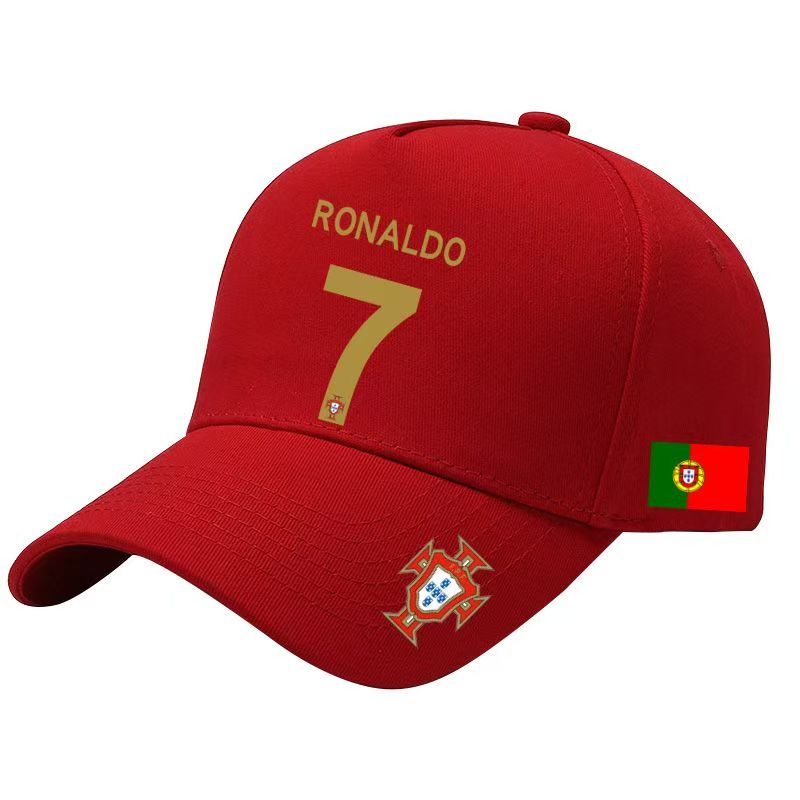 Hat-Portugal C Ronaldo 7-Ball Cap-Red