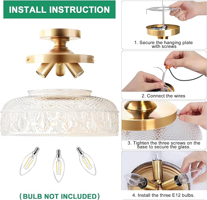 MELLOWWLITE Semi Flush Mount Ceiling Light