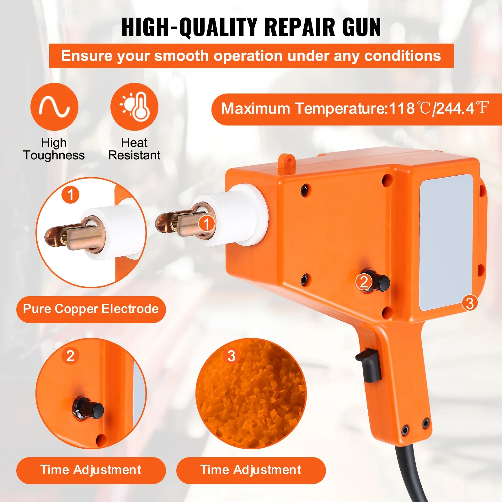 KFFKFF Stud Welding Set, 5500 Dent Fixing Kit, 800VA Spot Welding Tool, 110V Stud Welding Equipment, Stud Gun for Pulling Dents with Full Accessory Set, Auto Body Restoration