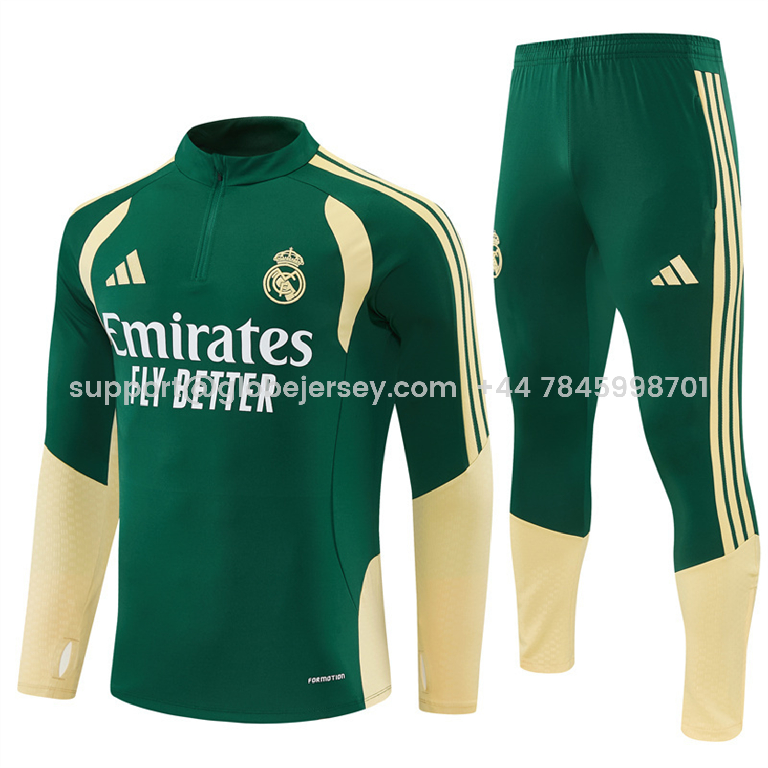 Real Madrid 26-27 Long Sleeves Training Set - Green Top And Green Pants