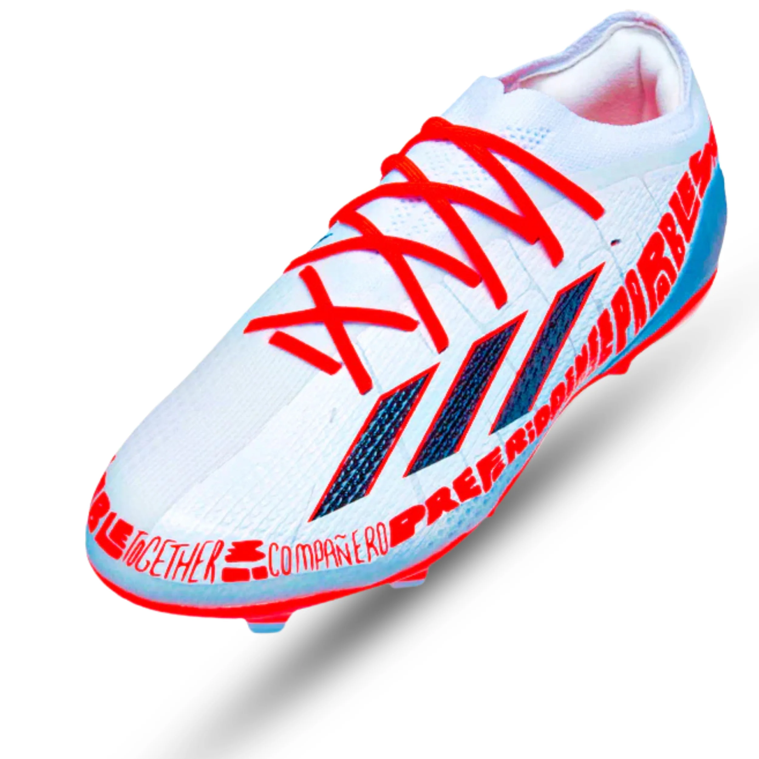 adidas Jr. X Speedportal Messi.1 Firm Ground Soccer Cleats (White/Solar Red)