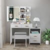Ktaxon Lighted Makeup Vanity Table Set, Dressing Table with Sliding Mirror, Vanity Desk , White
