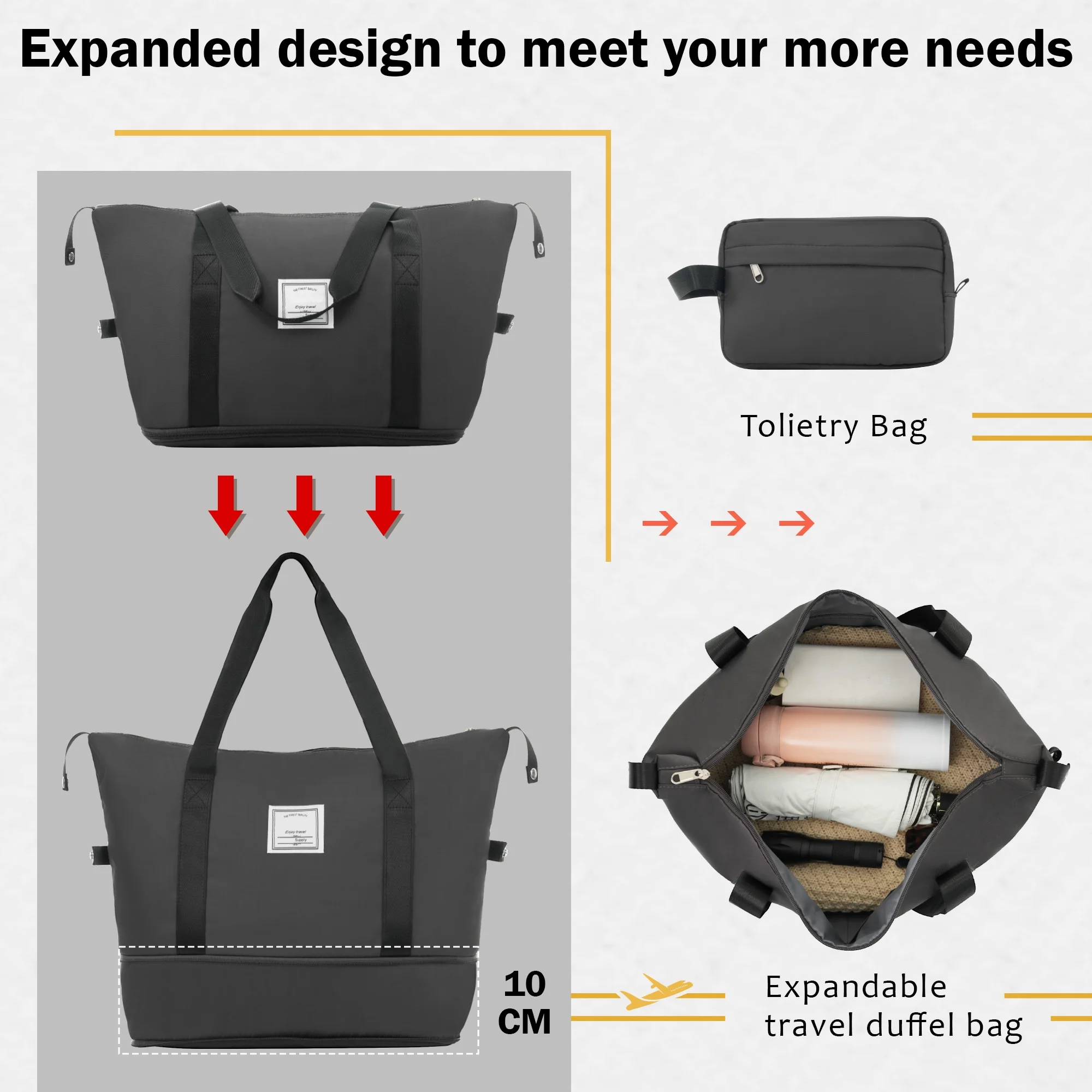 imerelez 2 Piece Luggage Set with Bags Expanable Spinner Wheels ABS Lightweight Suitcase with TSA Lock 20inch+28inch