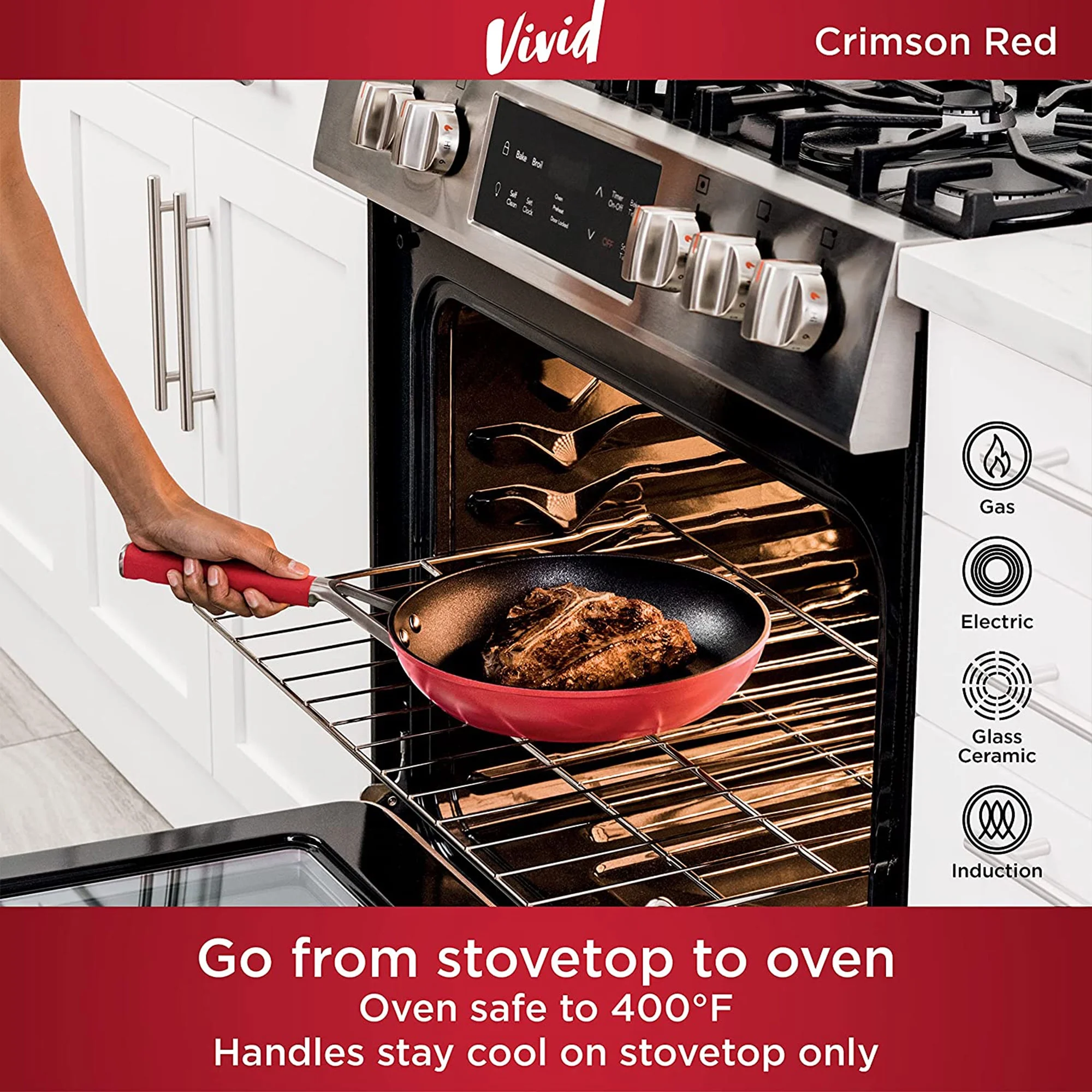 Ninja Foodi NeverStick Vivid Oven Safe 8 Piece Pots and Pans Cookware Set