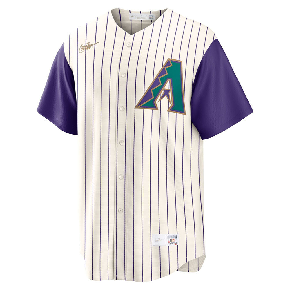 Men's Arizona Diamondbacks Luis Gonzalez Alternate Cooperstown Collection Player Jersey - Cream/Purple