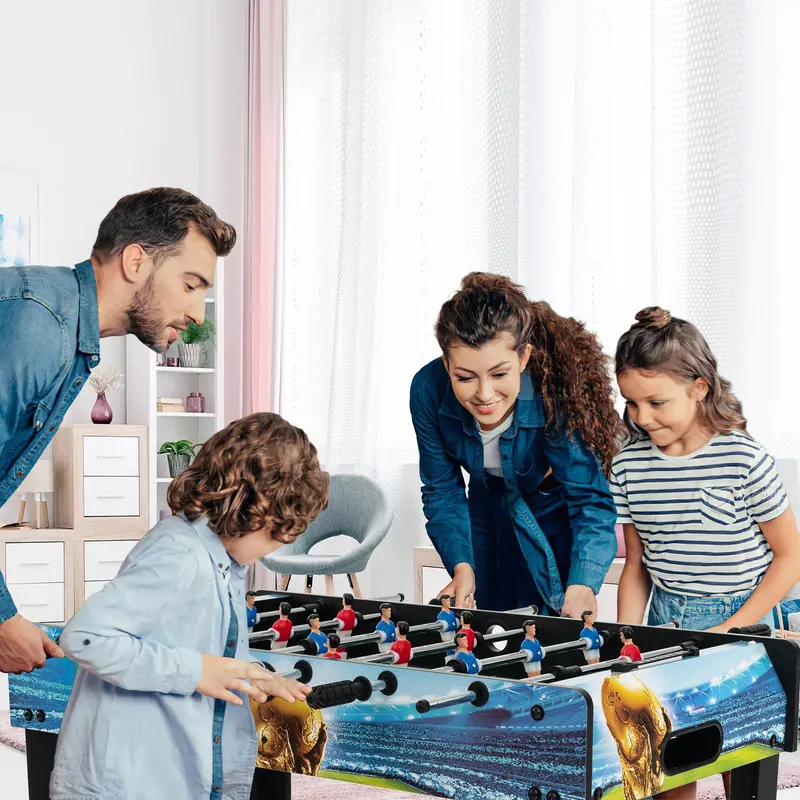 2-in-1 Foosball Table: Convertible Tabletop and Freestanding Soccer Game
