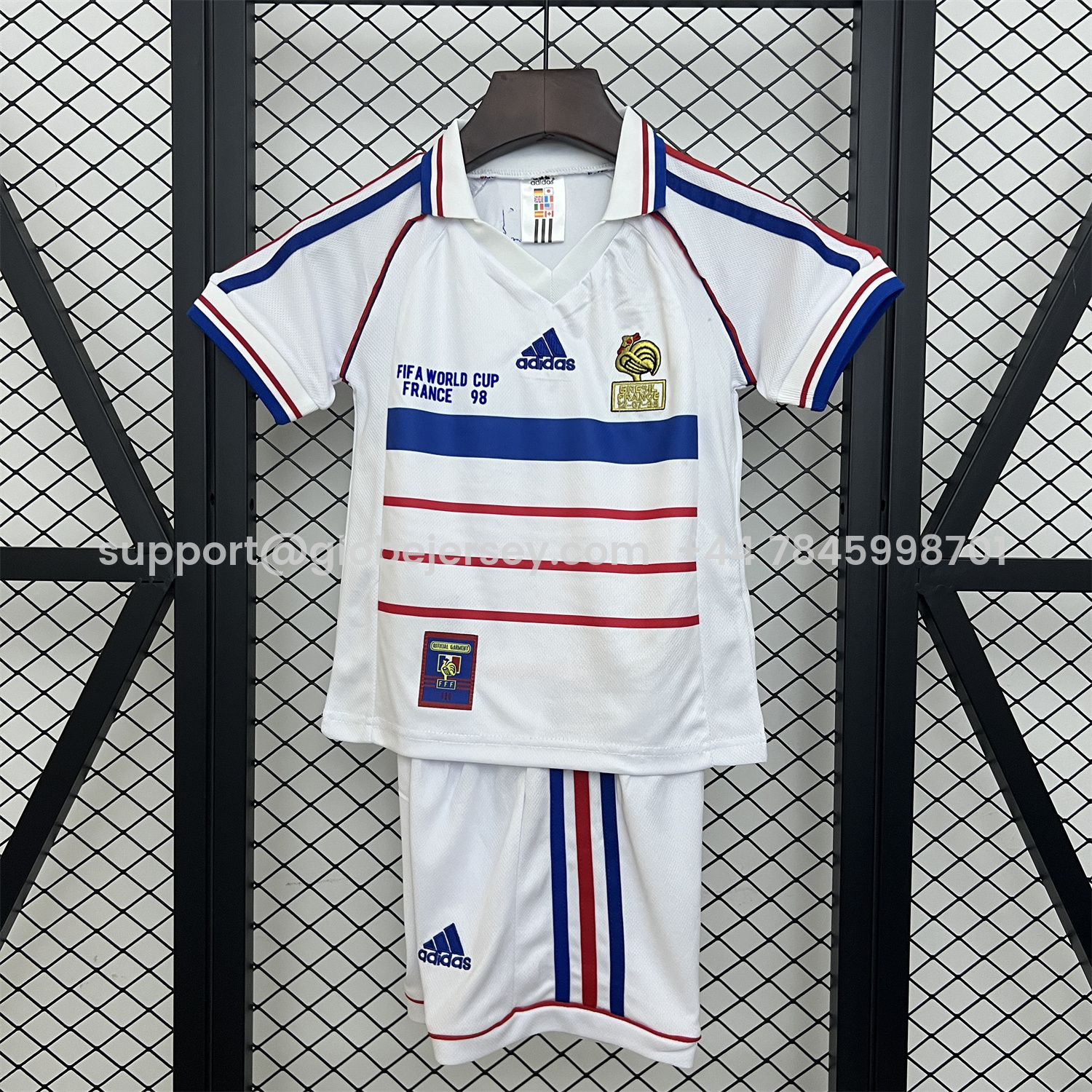 Retro France 1998 Away Kids Kit