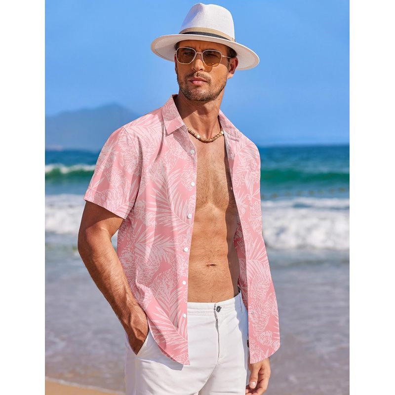 Men's Hawaiian Shirt Short Sleeve Button Down Shirts