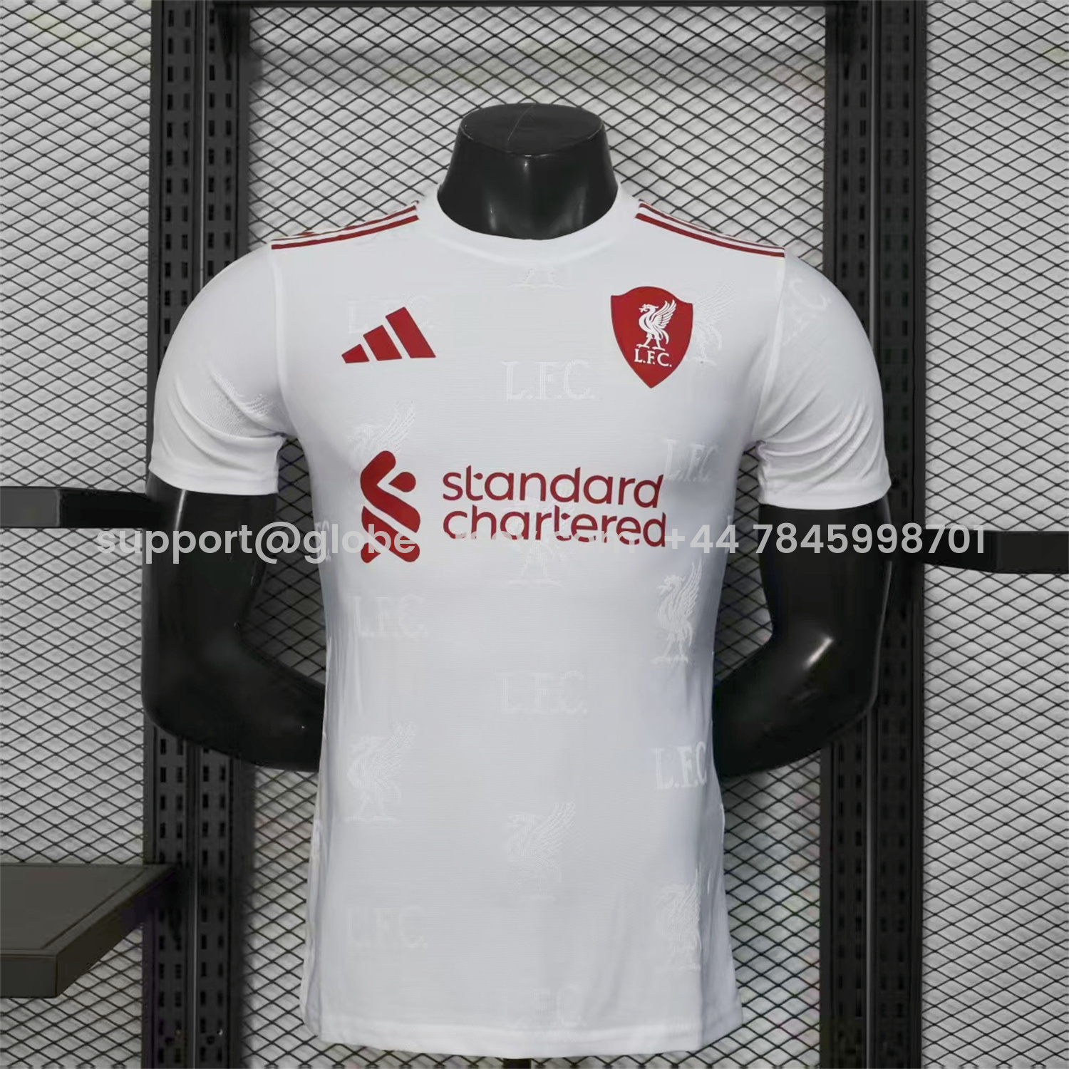 Liver.pool 25-26 Red Team Logo Jacquard White Special Jersey - Player Version
