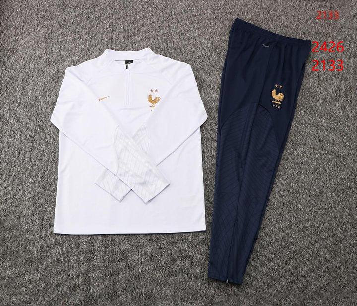 2022/23 France Half Zip White Training Kit
