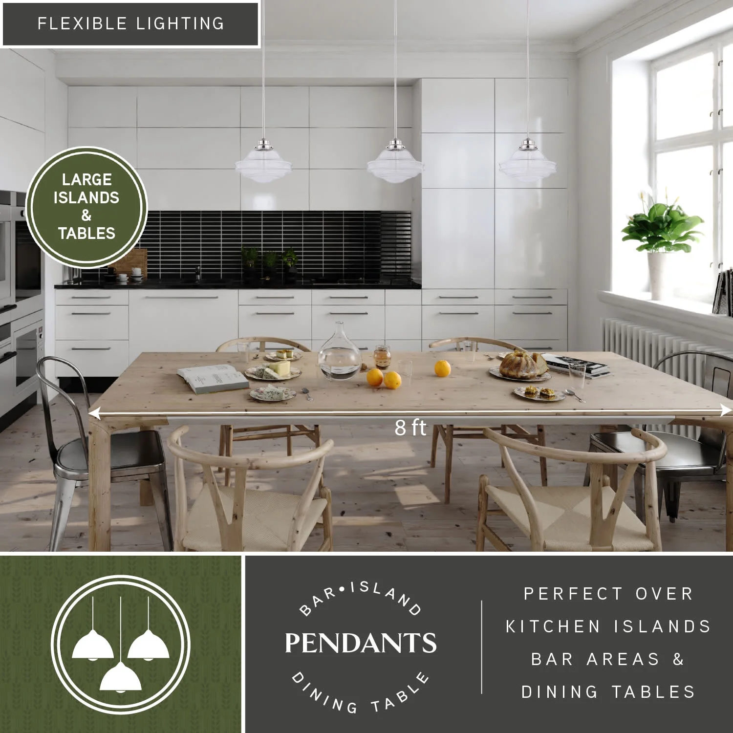 Huntley 1 Light Satin Nickel Farmhouse Schoolhouse Pendant Clear Glass