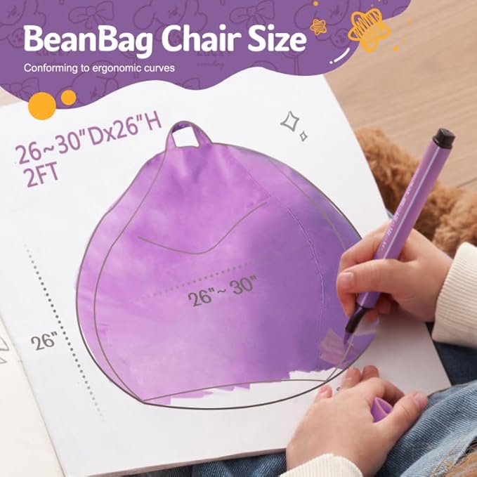 BUBBLEBEAN Bean Bag Chair: Bean Bags with Memory Foam Filled