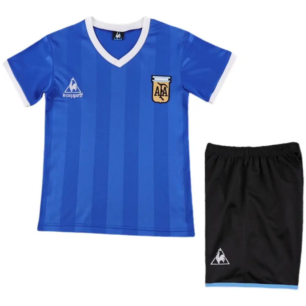 1986 Argentina Away Retro Children's Jersey Set - Fans Edition