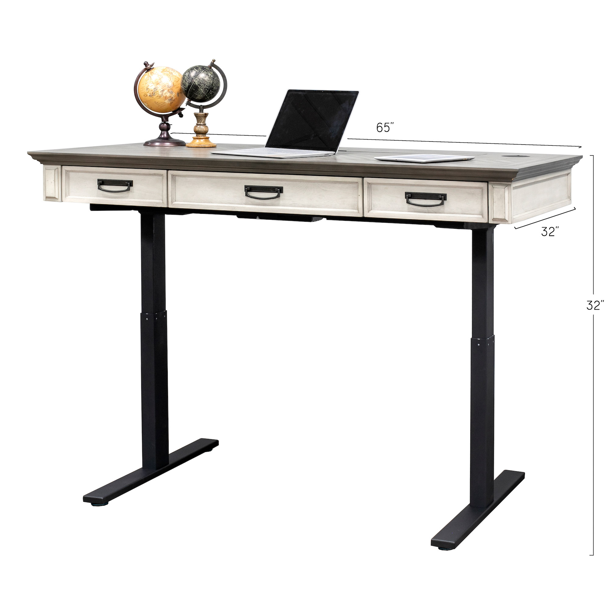 Harrington Adjustable Height Desk 3-piece Office Suite