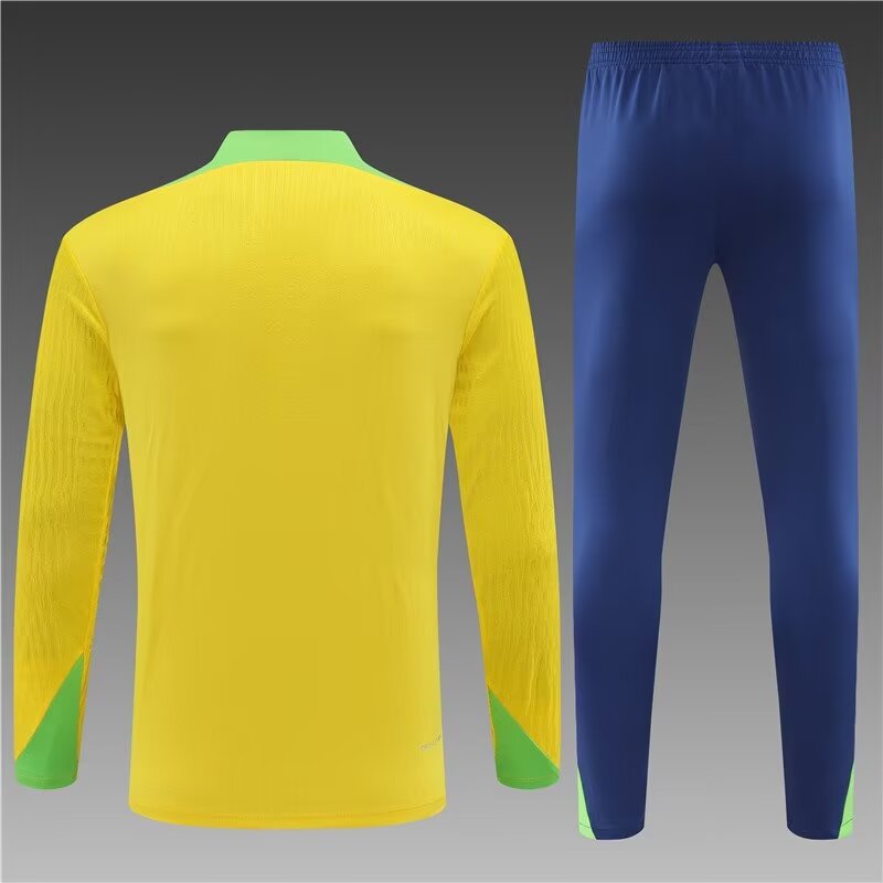 2024/25 Brazil yellow half zip training suit 1:1 Thailand quality
