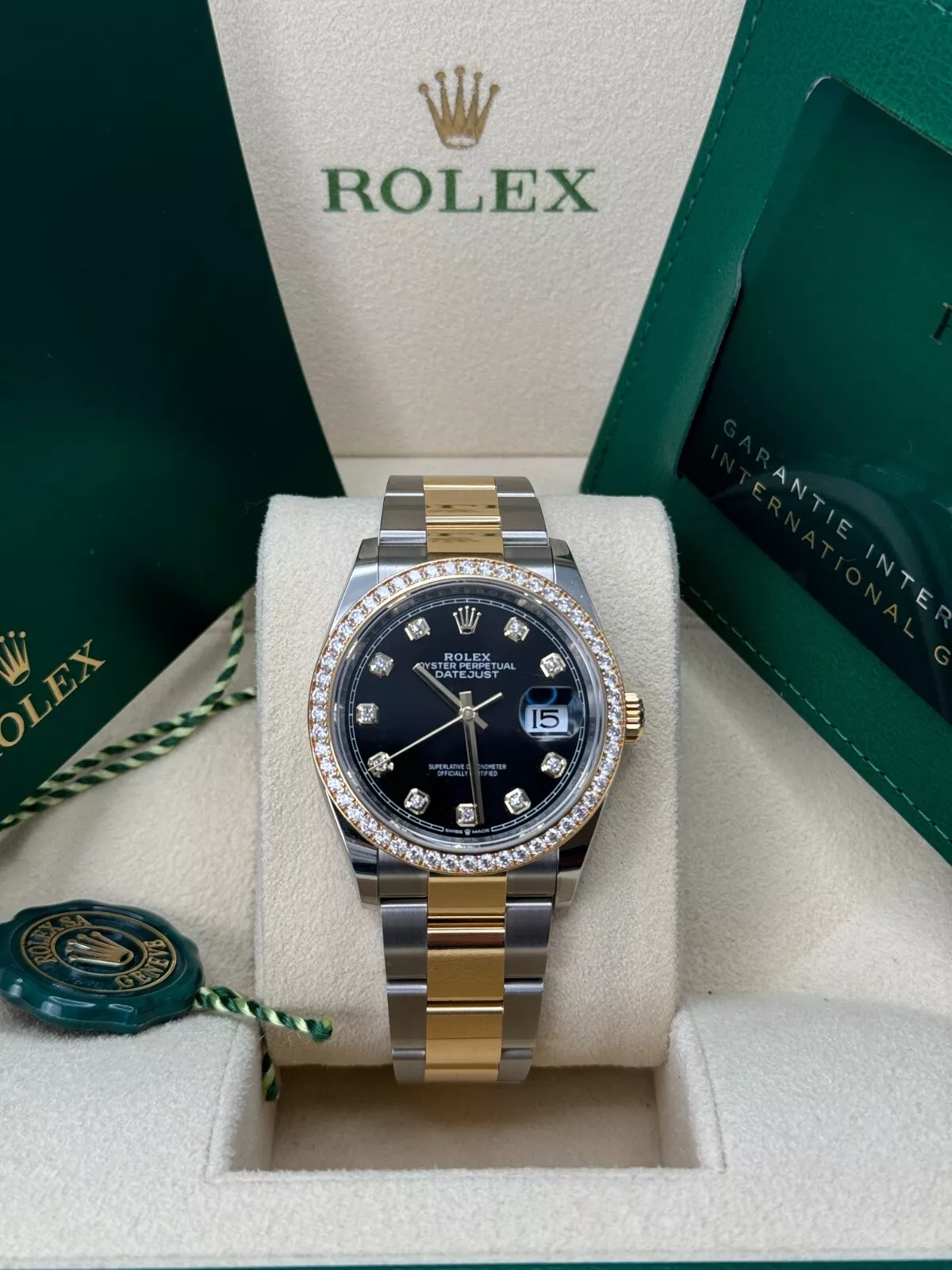 【Super Clone】RLX  Datejust 36mm 126283 Bright Black Dial Oyster Bracelet Watch