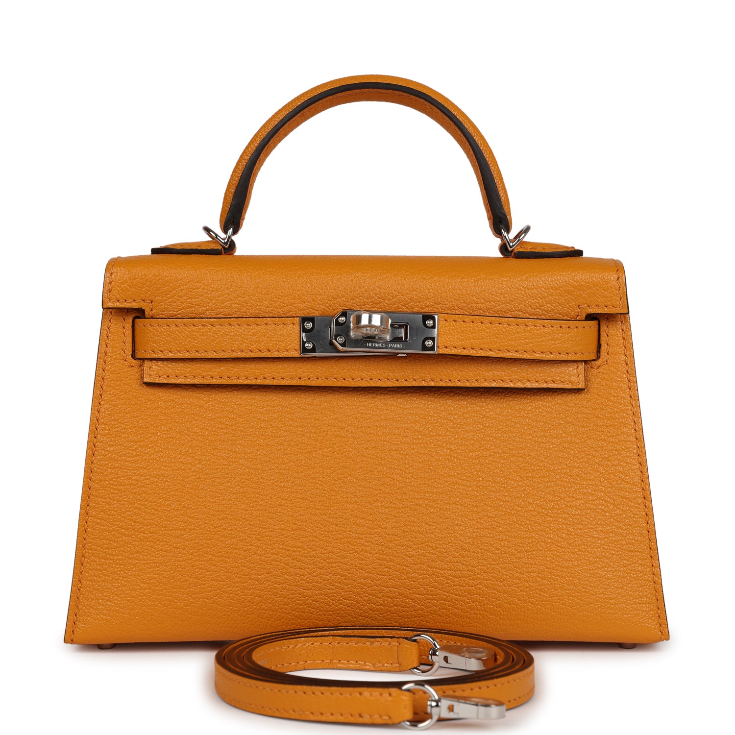 Kelly Sellier 20 Moutarde Chevre Palladium Hardware