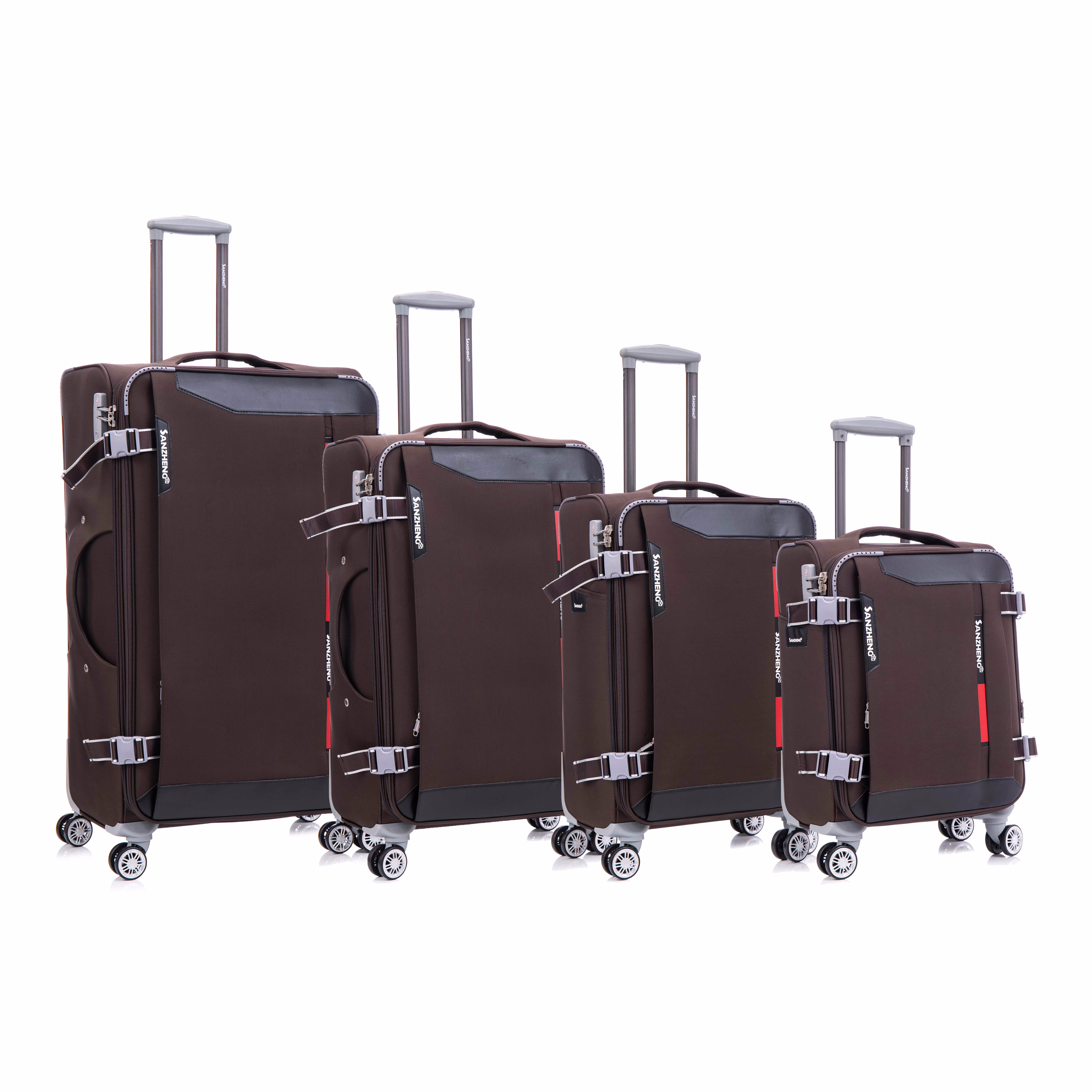 4-Piece Sage Green Softside Luggage Set with Spinner Wheels, Lightweight Expandable Suitcases (20