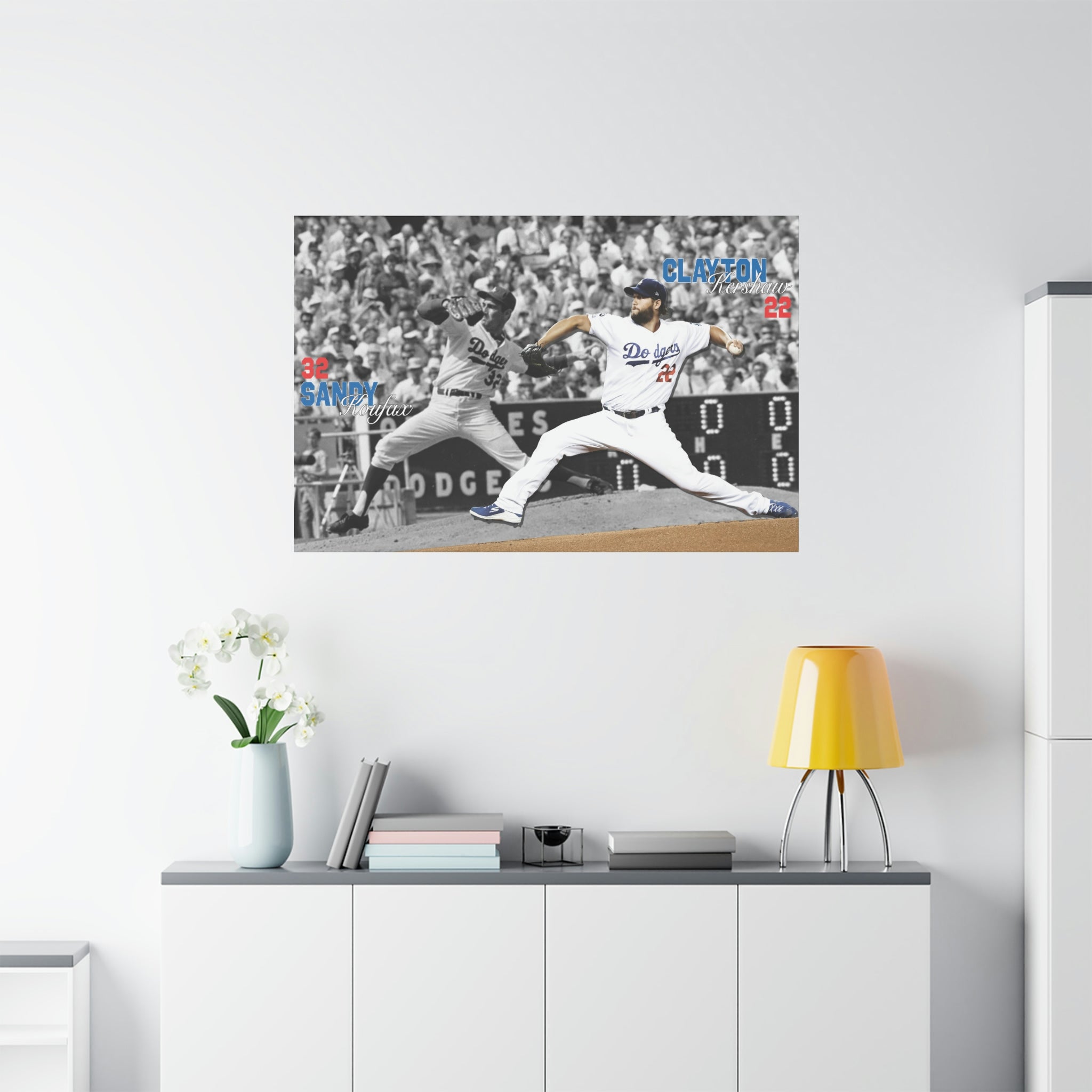 Sandy Koufax and Clayton Kershaw Los Angeles Dodgers All-Time Greats Premium Wall Art Canvas Wrap