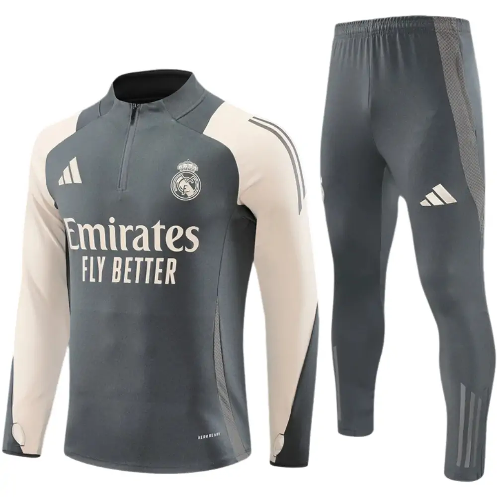 2024-25 New Season Real Madrid Dark Grey Children's Training Jersey