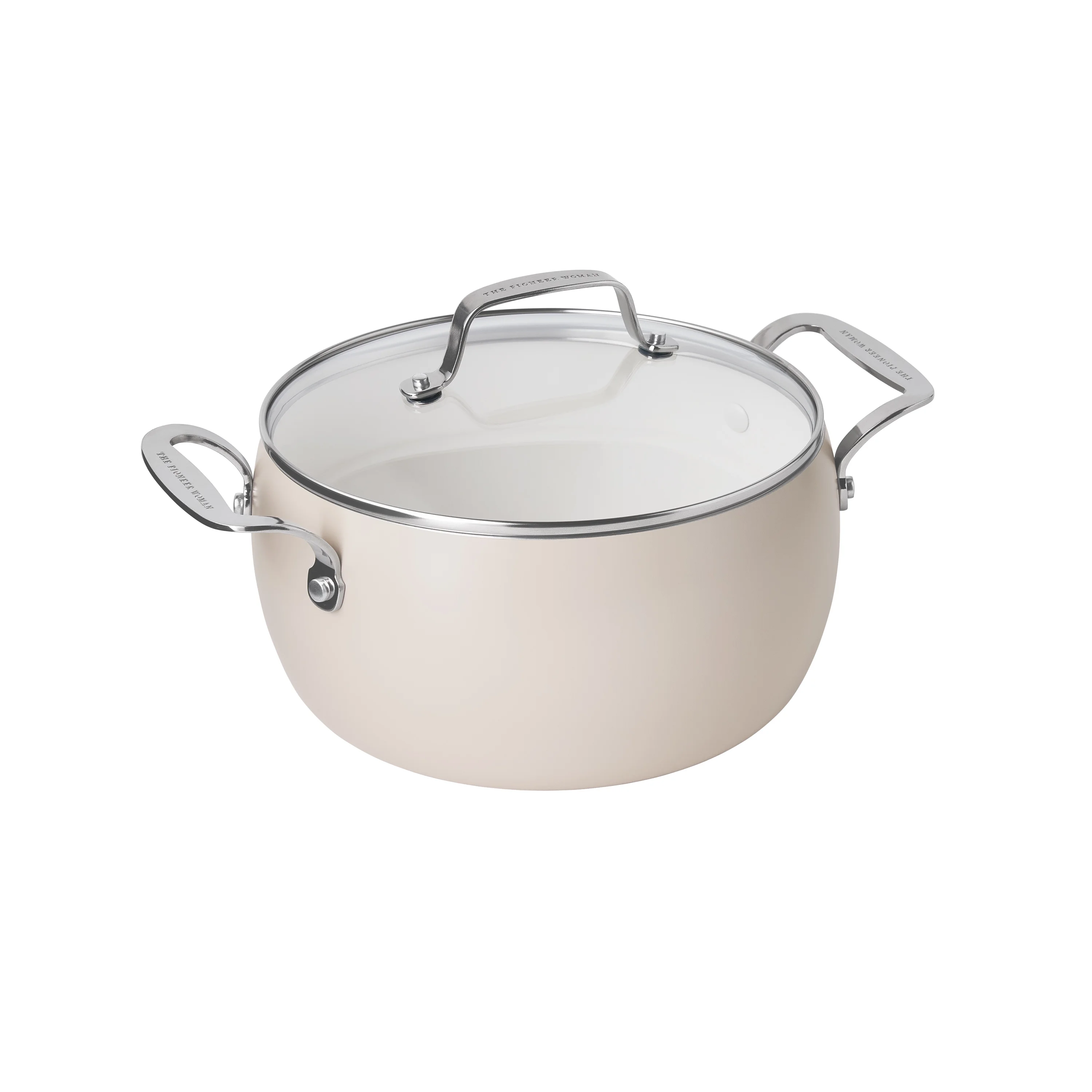 The Pioneer Woman Harlow 15-Piece Cookware Set, Ceramic Non-Stick Pots and Pans Set, Taupe