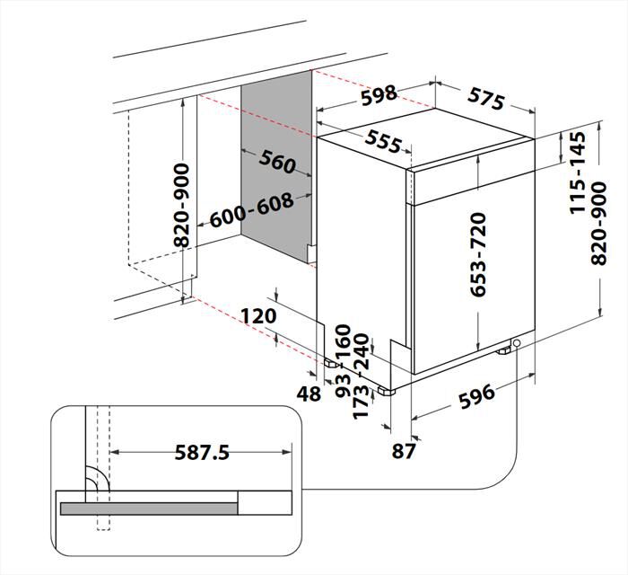 WHIRLPOOL - Lavastoviglie incasso WB 6020 P X Classe E