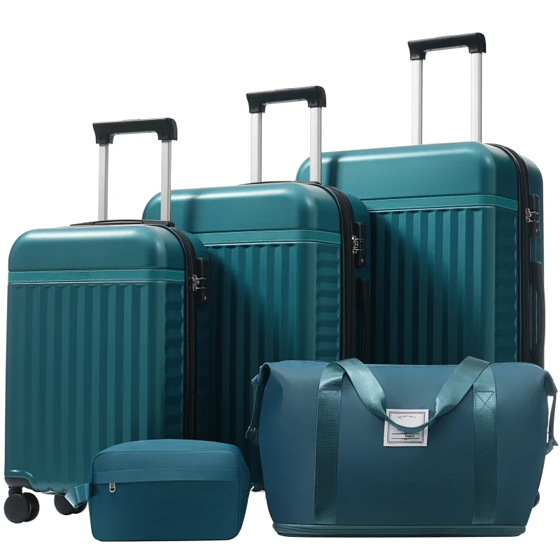 Front Opening Luggage Set 3 Piece, Hardside Carry on Suitcase with USB Port, Expandable Luggage with Handle Bag Spinner Wheels TSA Lock