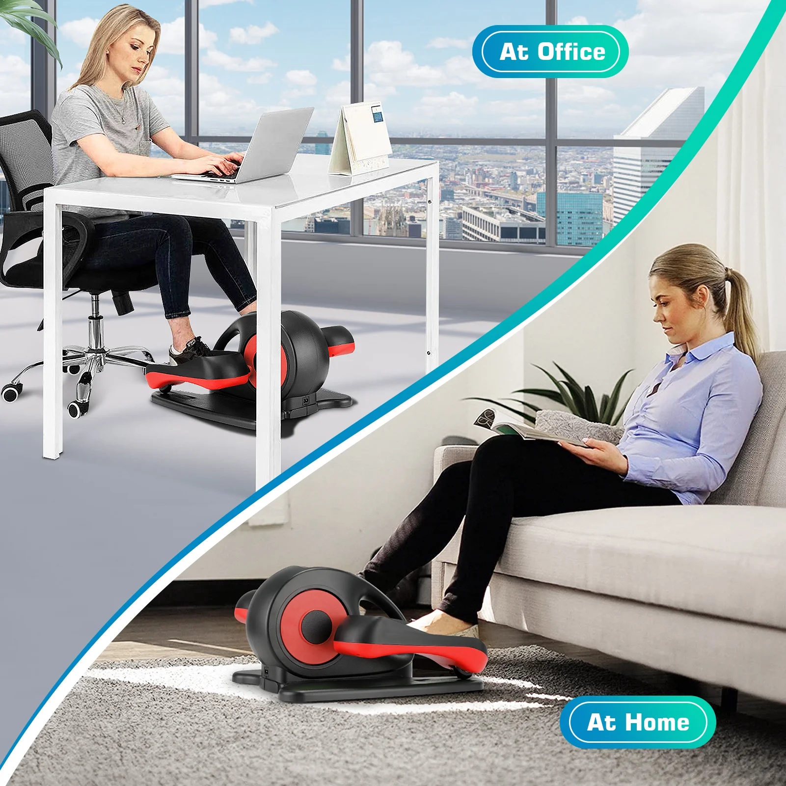 Elliptical Machine, Under Desk Elliptical with Remote Control, Quiet Home Ellipse Exerciser for Seniors