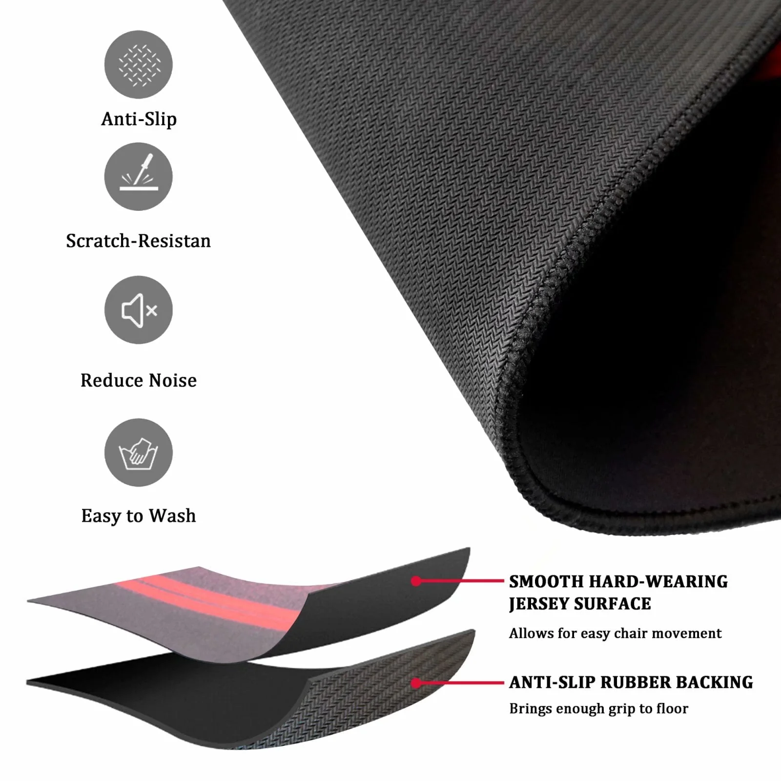 Premium Office Chair Mat for Carpeted Floor, 45x45, Heavy Duty, Easy Glide Gaming Chair Mats for Chairs, Good for Desks and Home, Protects Floors, High Impact Strength