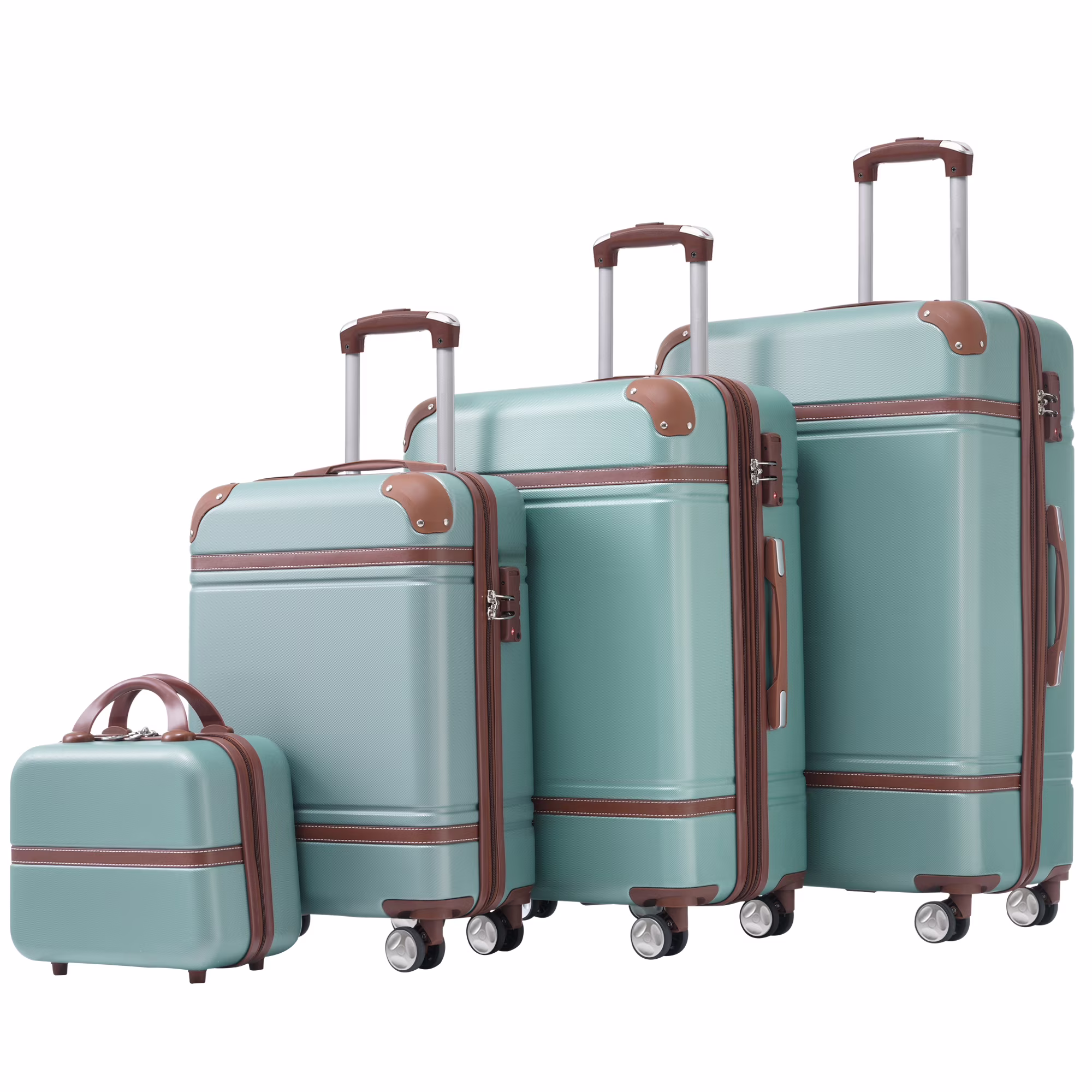 EUROCO 4-Piece Luggage Sets,Hardside Expandable Carry On Suitcase with TSA Lock,Cosmetic Case and Double Spinner Wheels,Lightweight Travel Luggage(20