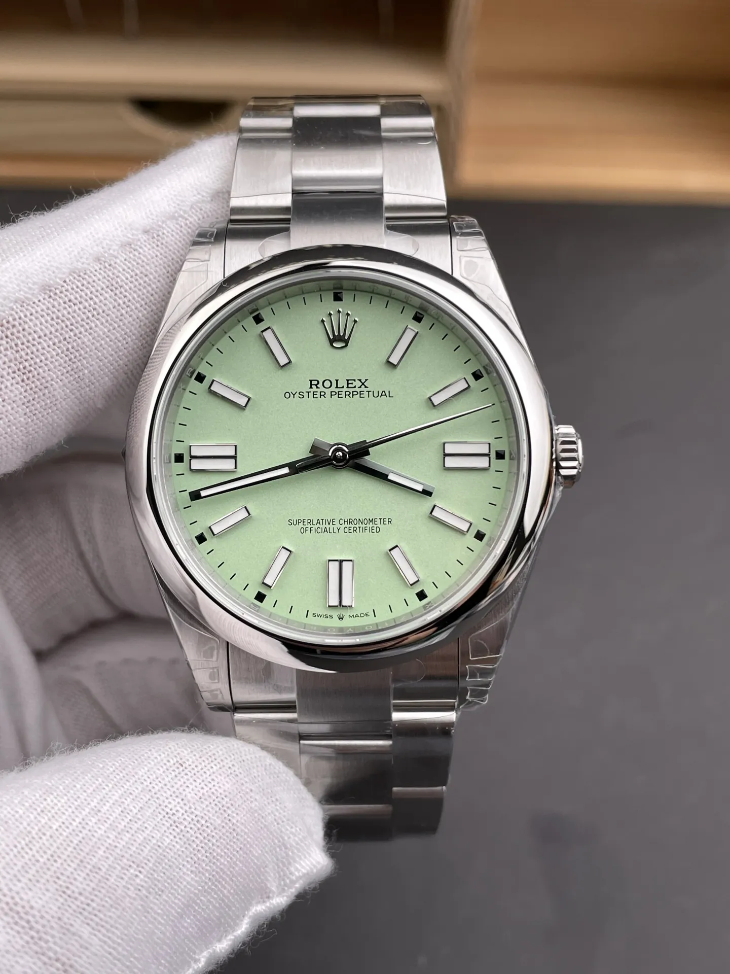 Rolex Oyster Perpetual Avocado Green 41mm