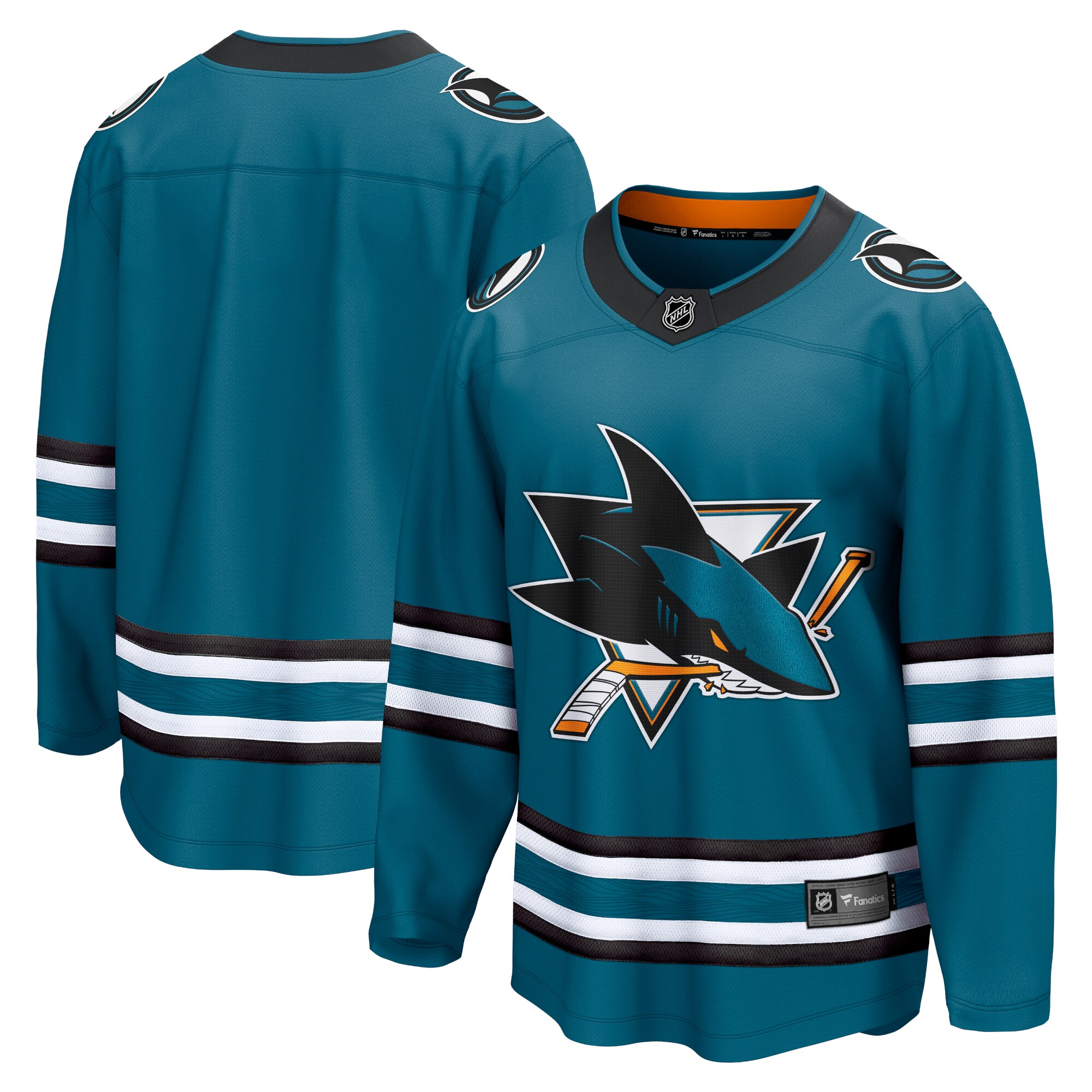 San Jose Sharks Fanatics Home Breakaway Jersey – Teal