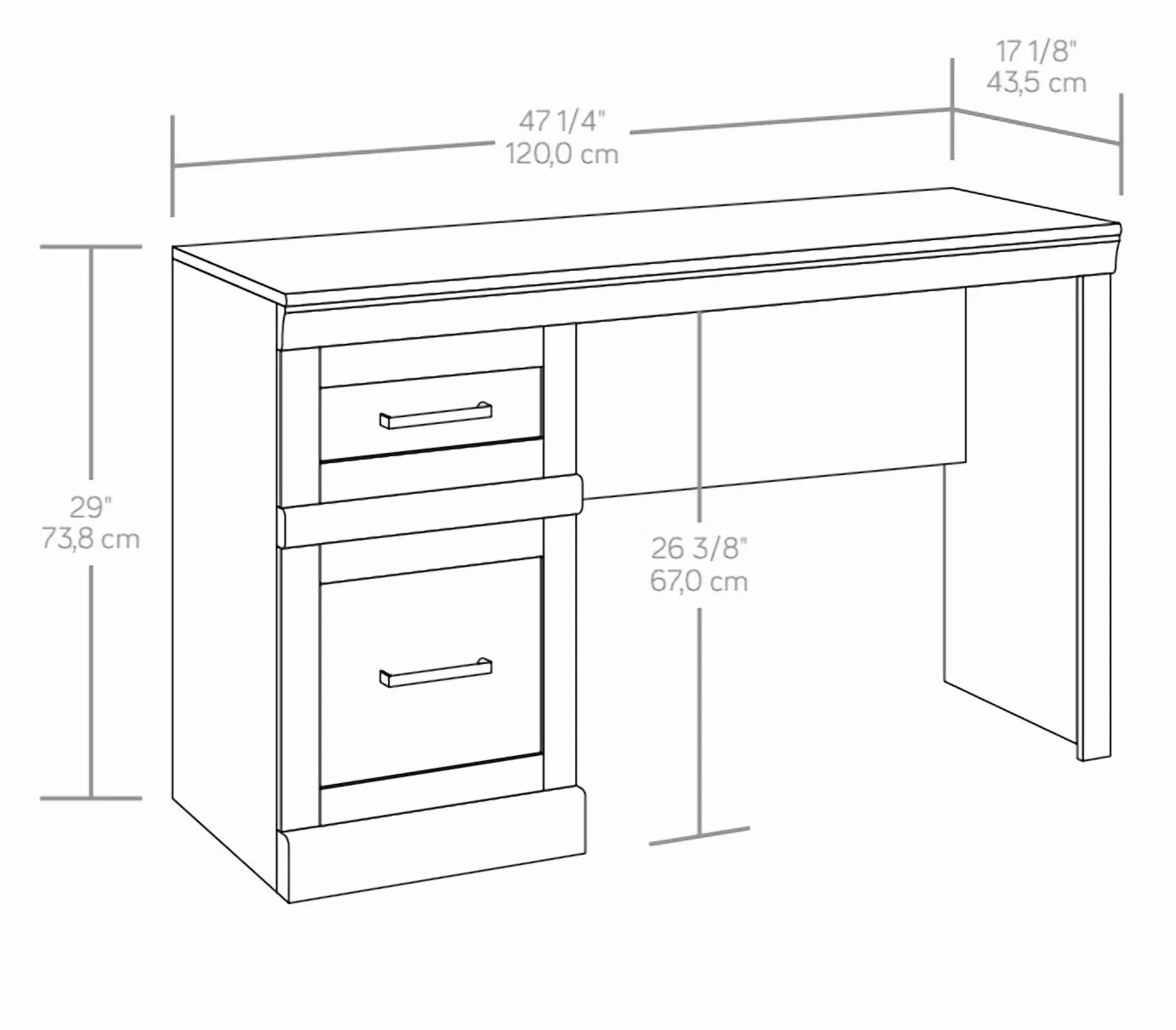 Better Homes & Gardens Glendale Transitional Desk, Dark Oak Finish