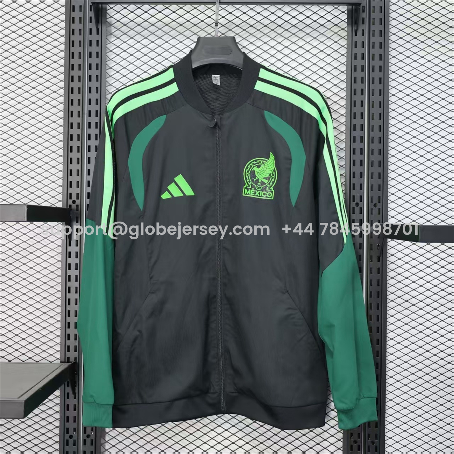 Mexico 25-26 Green And Black Windbreaker Jacket