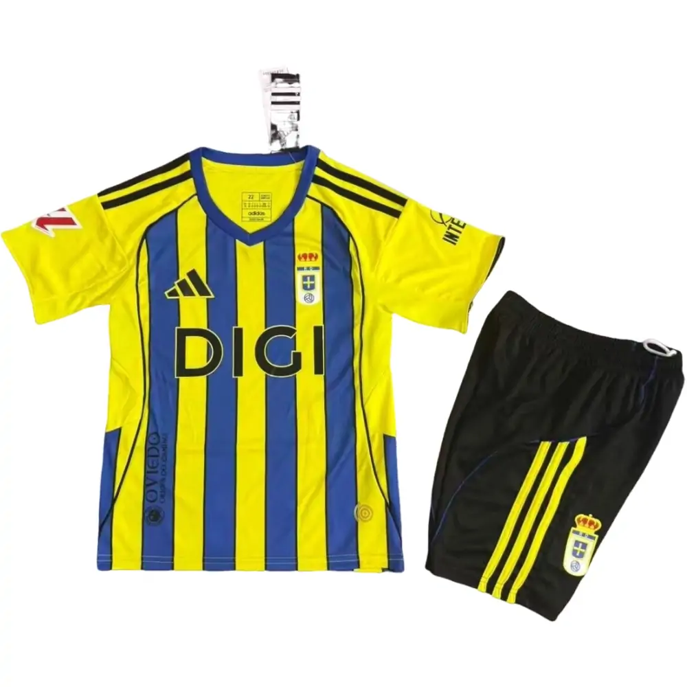 2025-26 Real Oviedo Away Short Sleeve Jersey - Children's suit Fans Edition