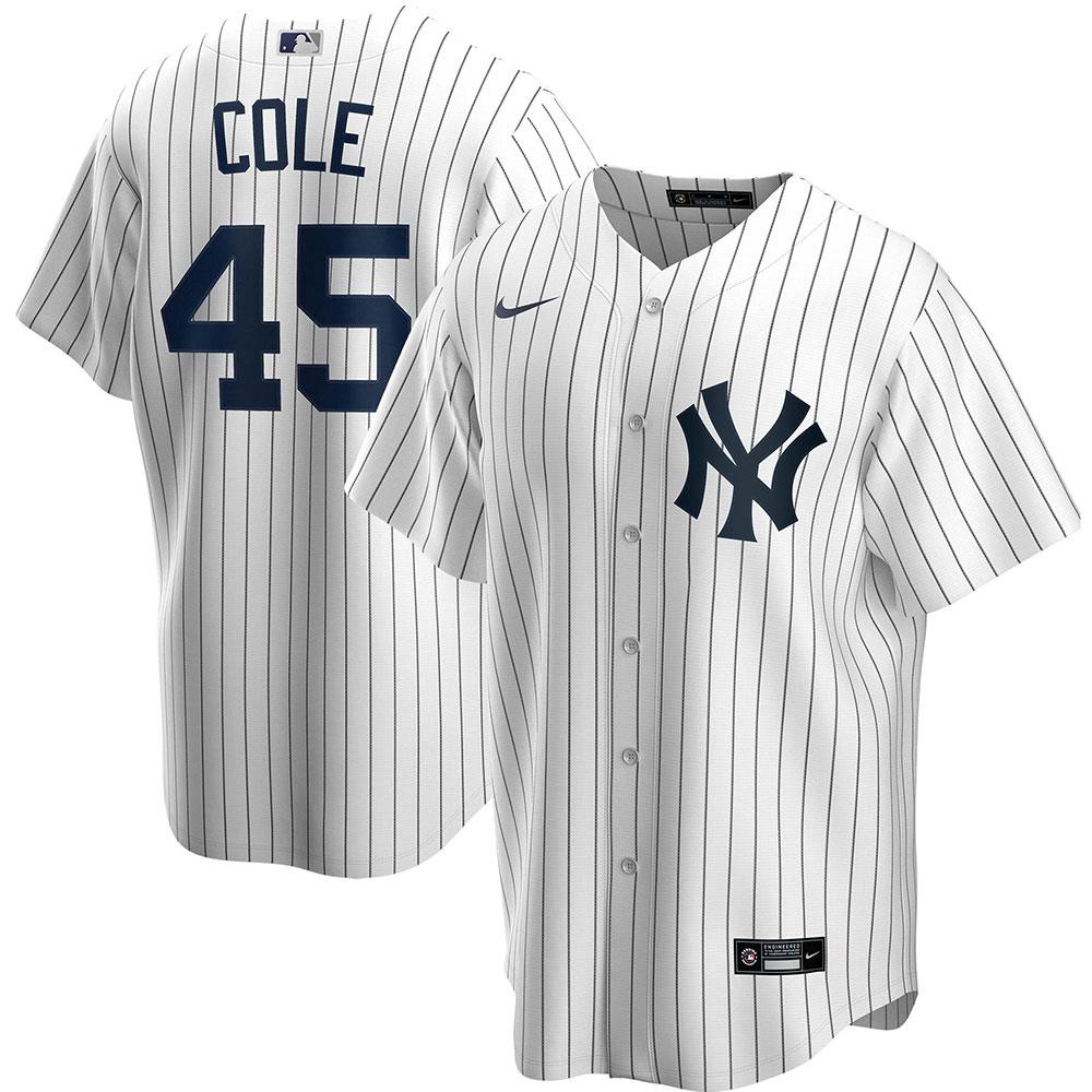 Mens New York Yankees Gerrit Cole Cool Base Replica Jersey White