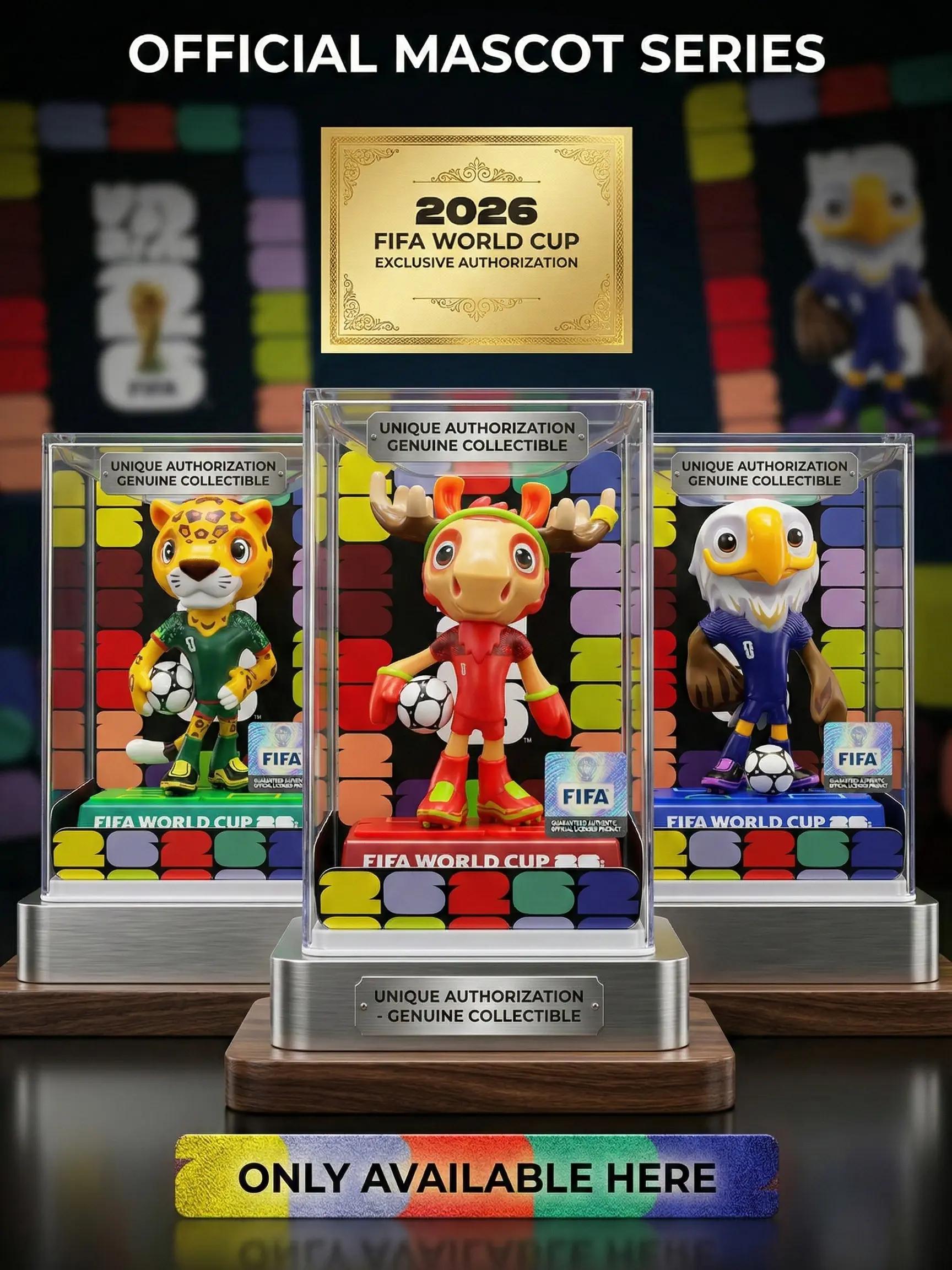 FIFA USA Canada Mexico World Cup 2026 Soccer Mascot Toys Collectible Figure Set Maple Canada Clutch USA Zayu Mexico Durable Figures