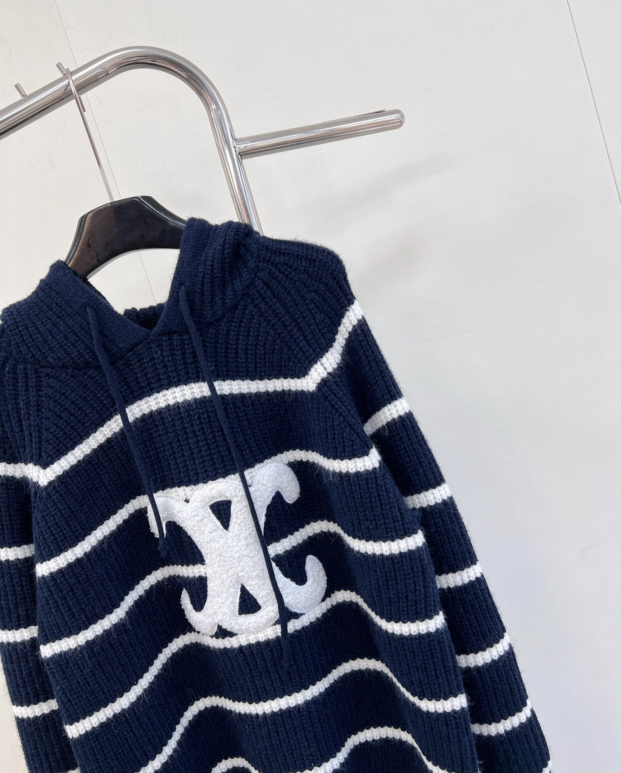 Arc de Triomphe striped hooded sweater