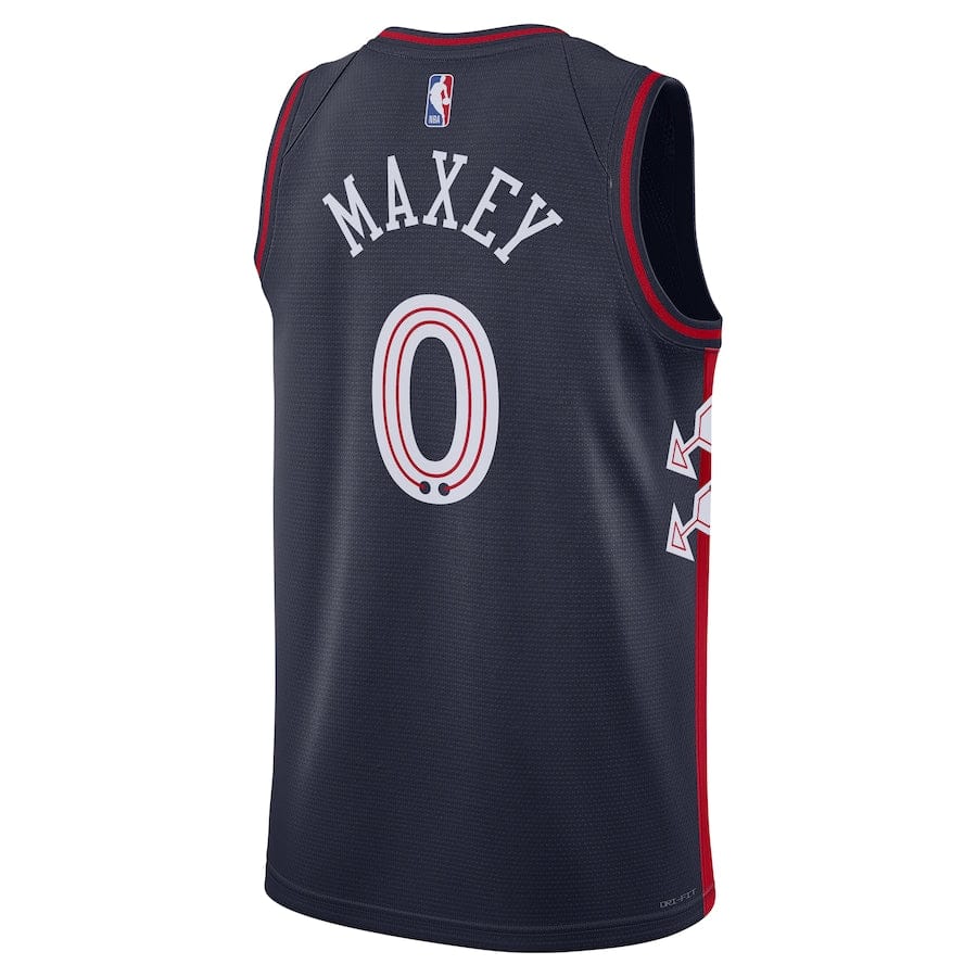 Tyrese Maxey Men's  City Edition Philadelphia 76ers  #0 Navy 2023-2024 seasonJersey