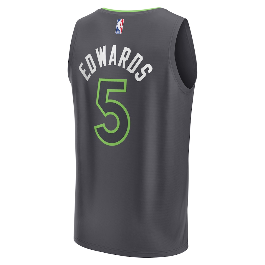 Youth Minnesota Timberwolves Anthony Edwards Fanatics Anthracite Fast Break Replica Player Jersey - Statement Edition