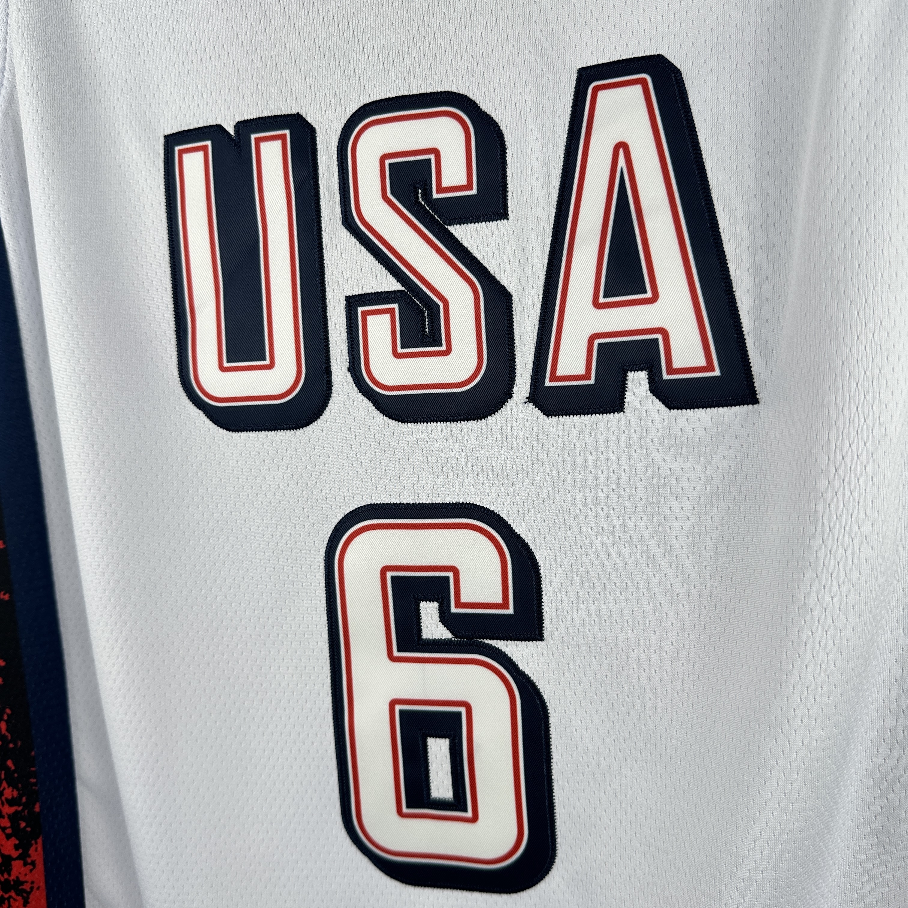 Embroidered 24th season US team white No. 6 James