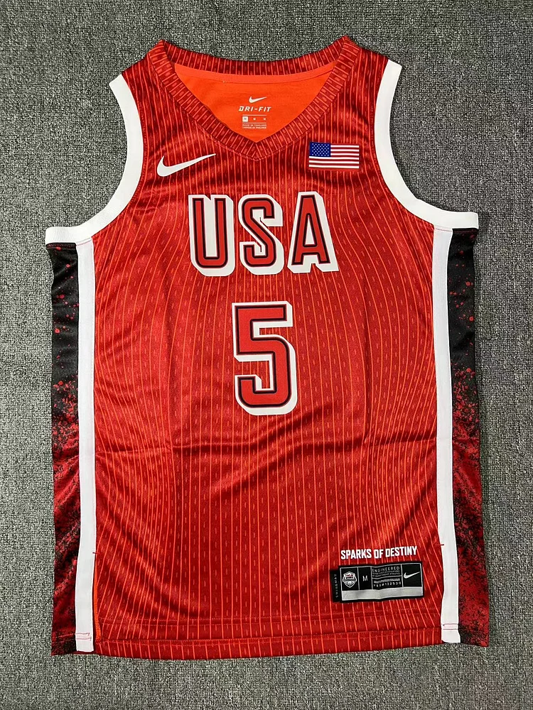 Unisex Women's USA Basketball Kelsey Plum  Red 2024 Swingman  Jersey