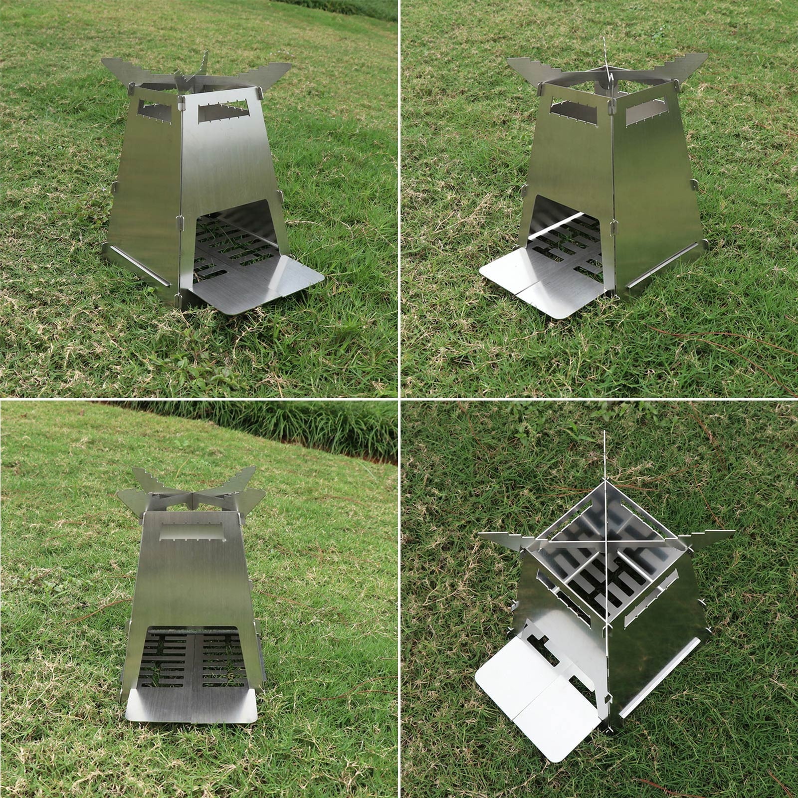KIHOUT Promotion Folding Portable Barbecue Charcoal Grill, Barbecue Desk Tabletop Outdoor Stainless Steel Smoker BBQ For Outdoor Cooking Camping Picnics Beach