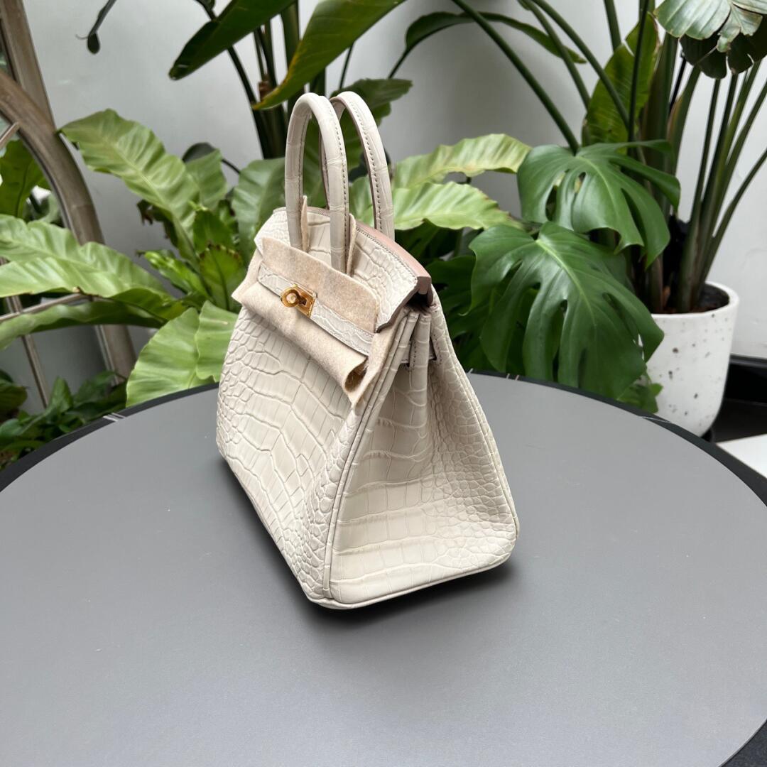 Hermès Birkin25 Glacier White Matte Block Crocodile customization