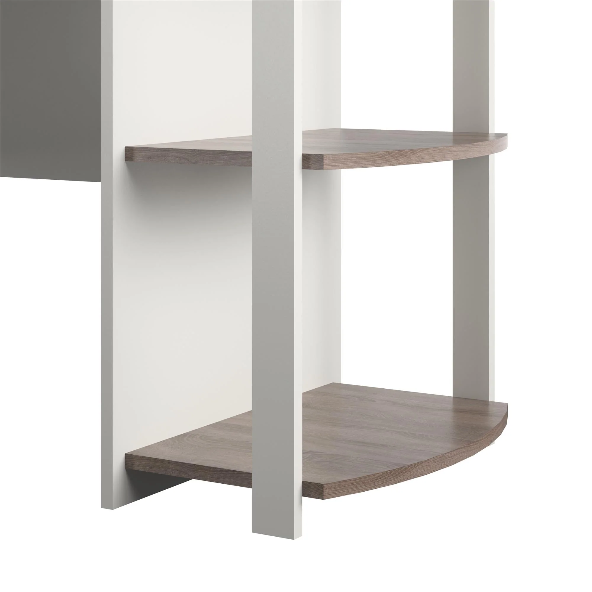 Ameriwood Home Dominic L Desk with Bookshelves, White