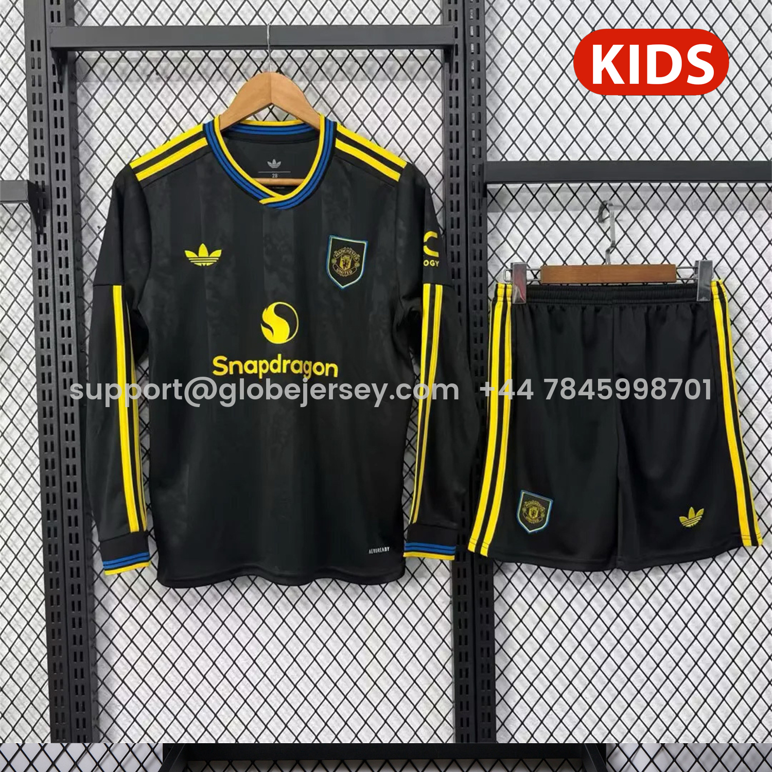 Manchester United 25-26 Third Black Long Sleeves Kids Kit
