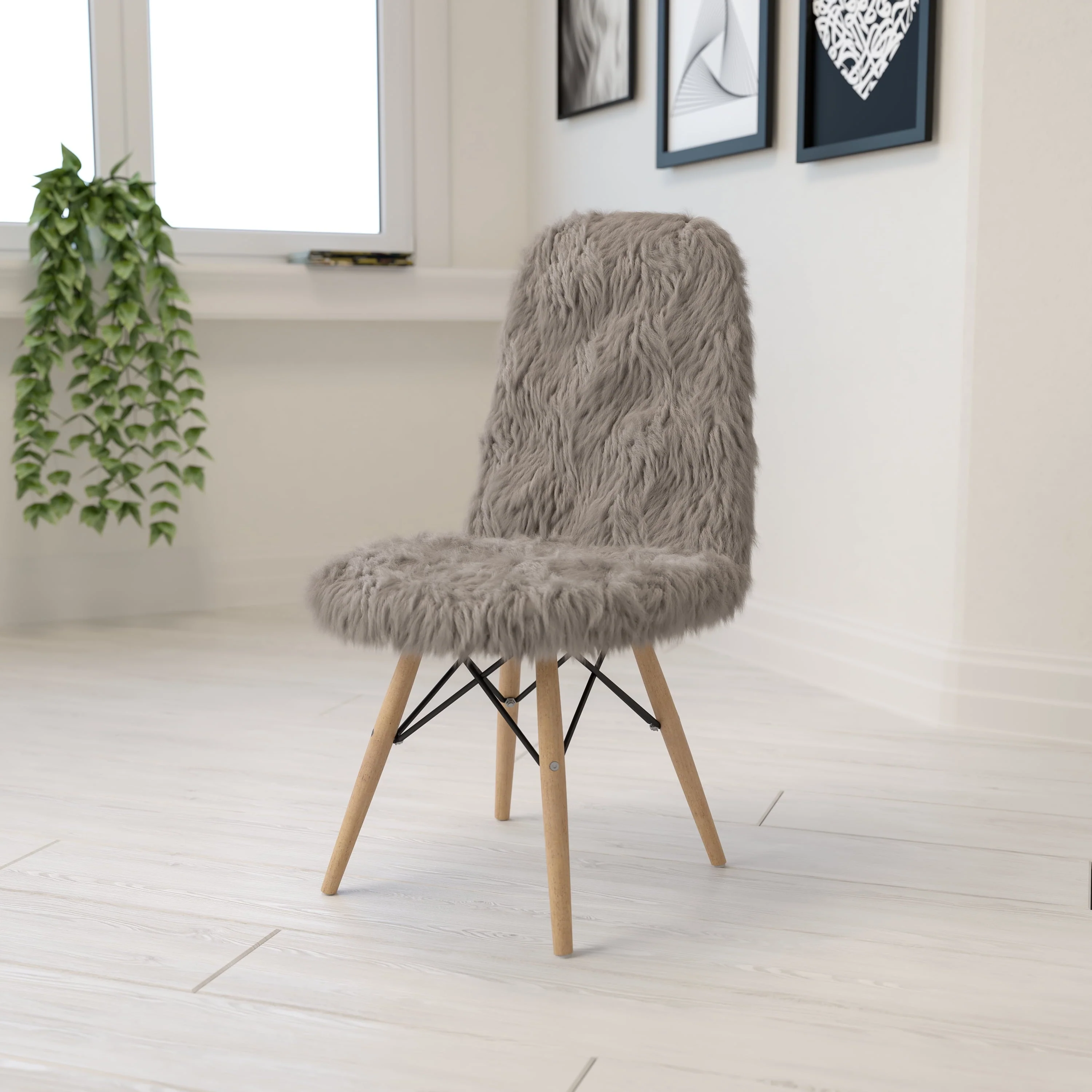 Flash Furniture Shaggy Dog Light Pink Accent Chair