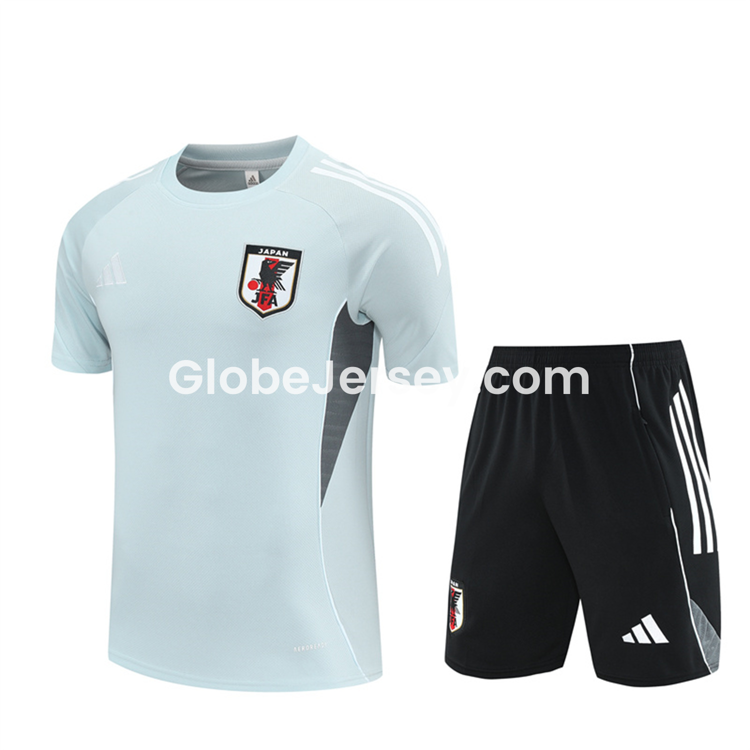 Japan 25-26 Short-Sleeve Training Set - Light Blue Top and Black Shorts
